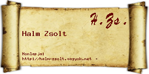 Halm Zsolt névjegykártya